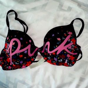 PINK Floral Bra (New) 36B